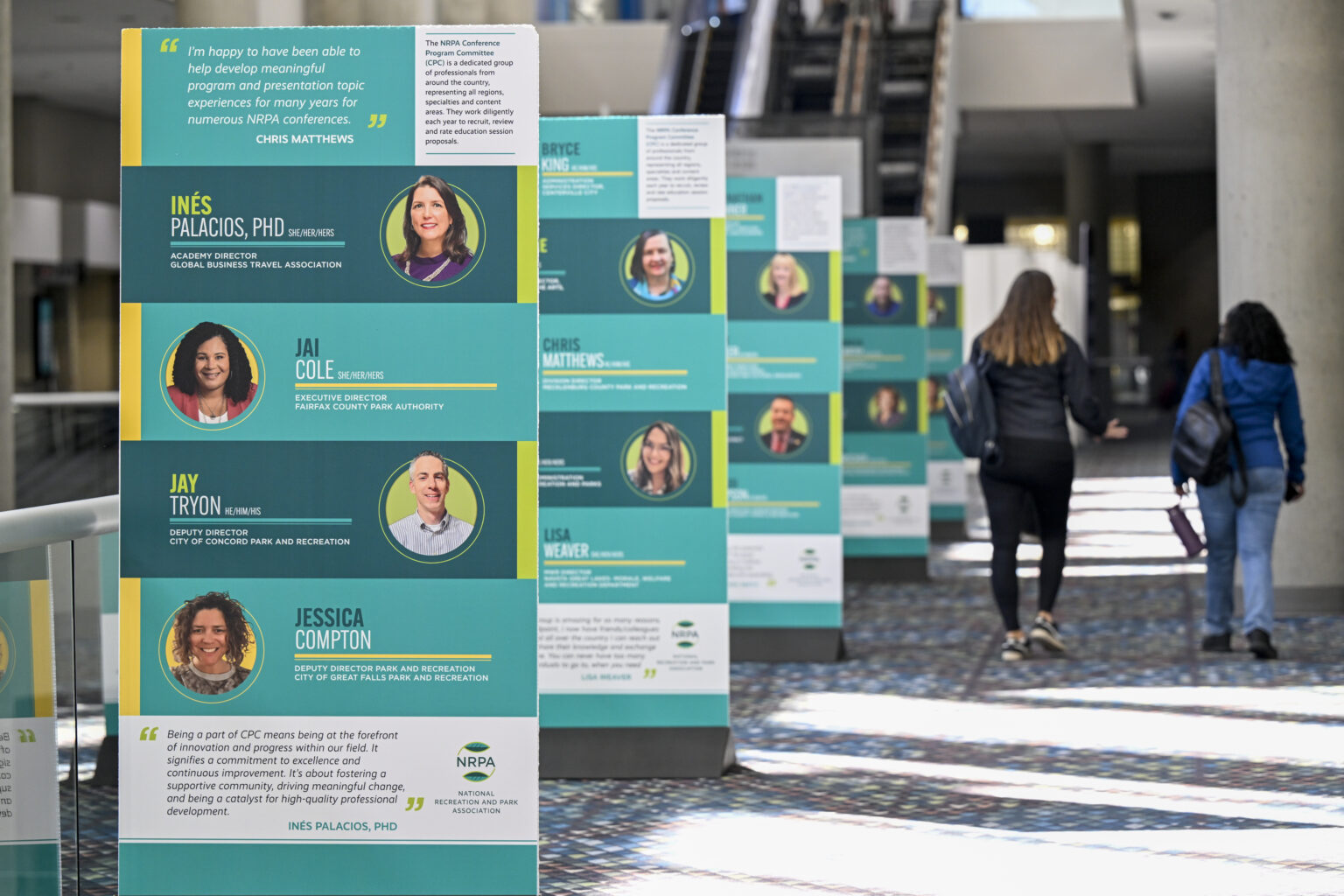 NRPA Annual Conference signage displayed in convention center hallway