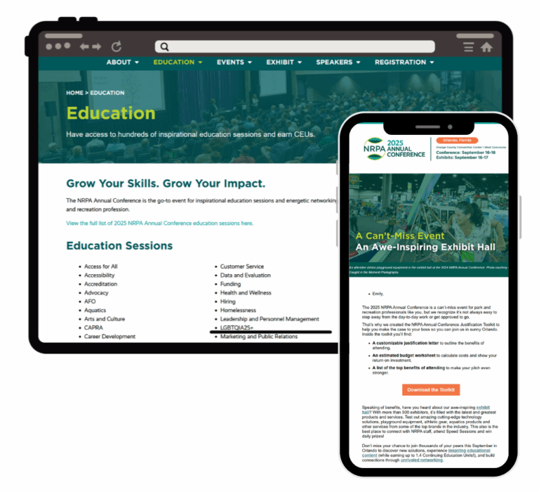 Web browser and email screenshots
